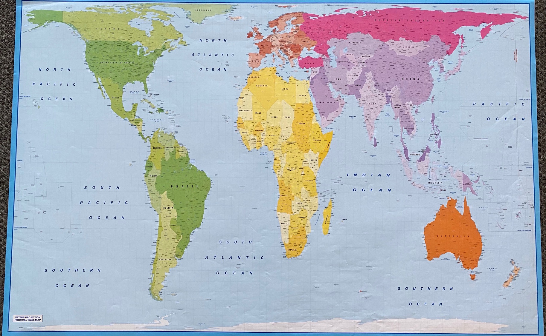 Peters Projection World Map