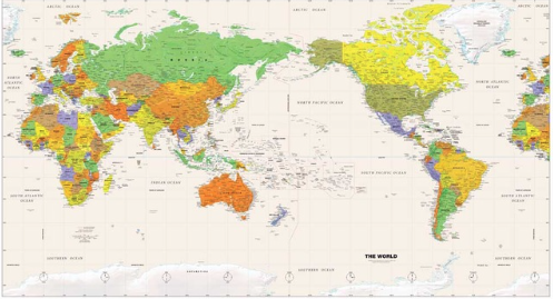 World Map Nz Centre Wall Maps Of The World